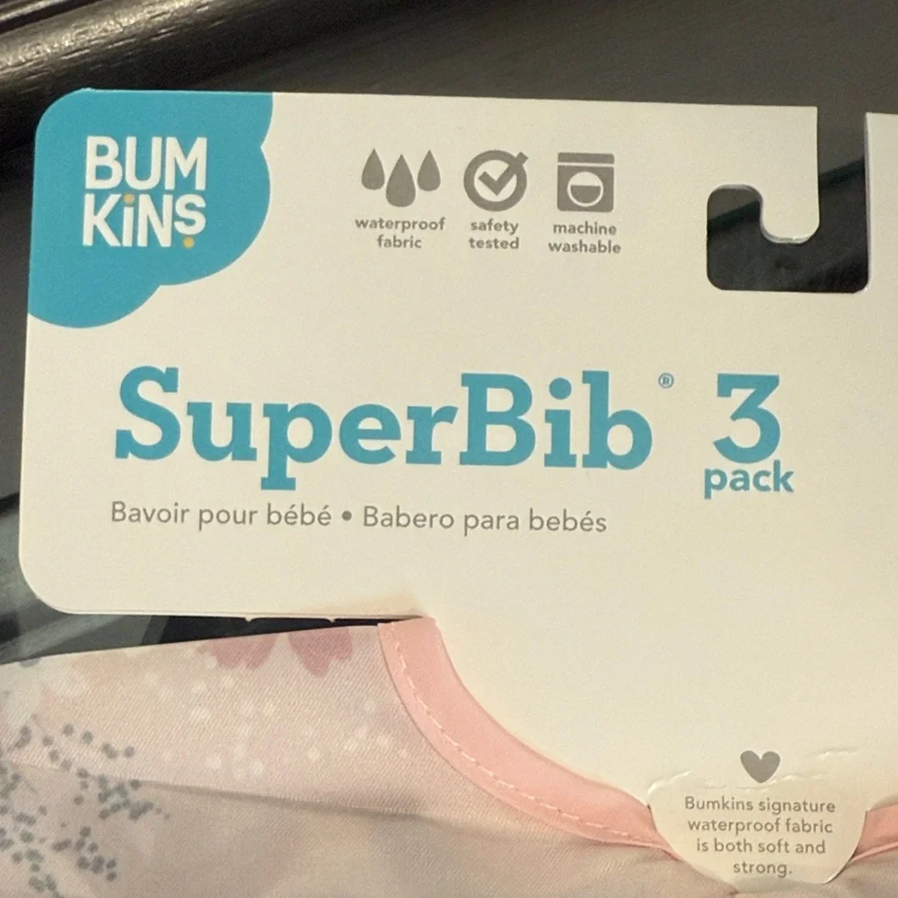 Bumkins Floral SuperBib 3-Pack Pink Green Love You Bunches